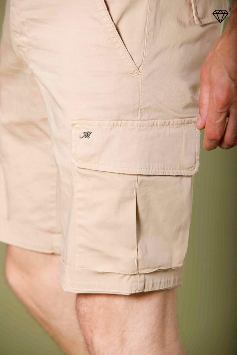 Chile bermuda cargo uomo in raso stretch slim fit ①