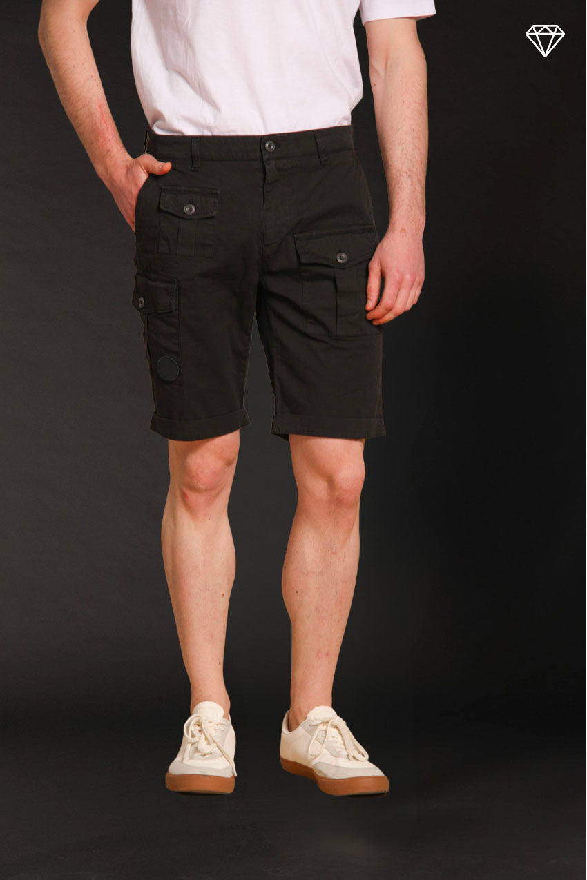 George Coolpocket bermuda cargo uomo in raso stretch logo edition carrot fit ①