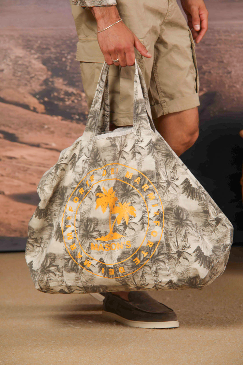 Mason’s Bag FDM borsa trama resca in cotone con stampa fiori