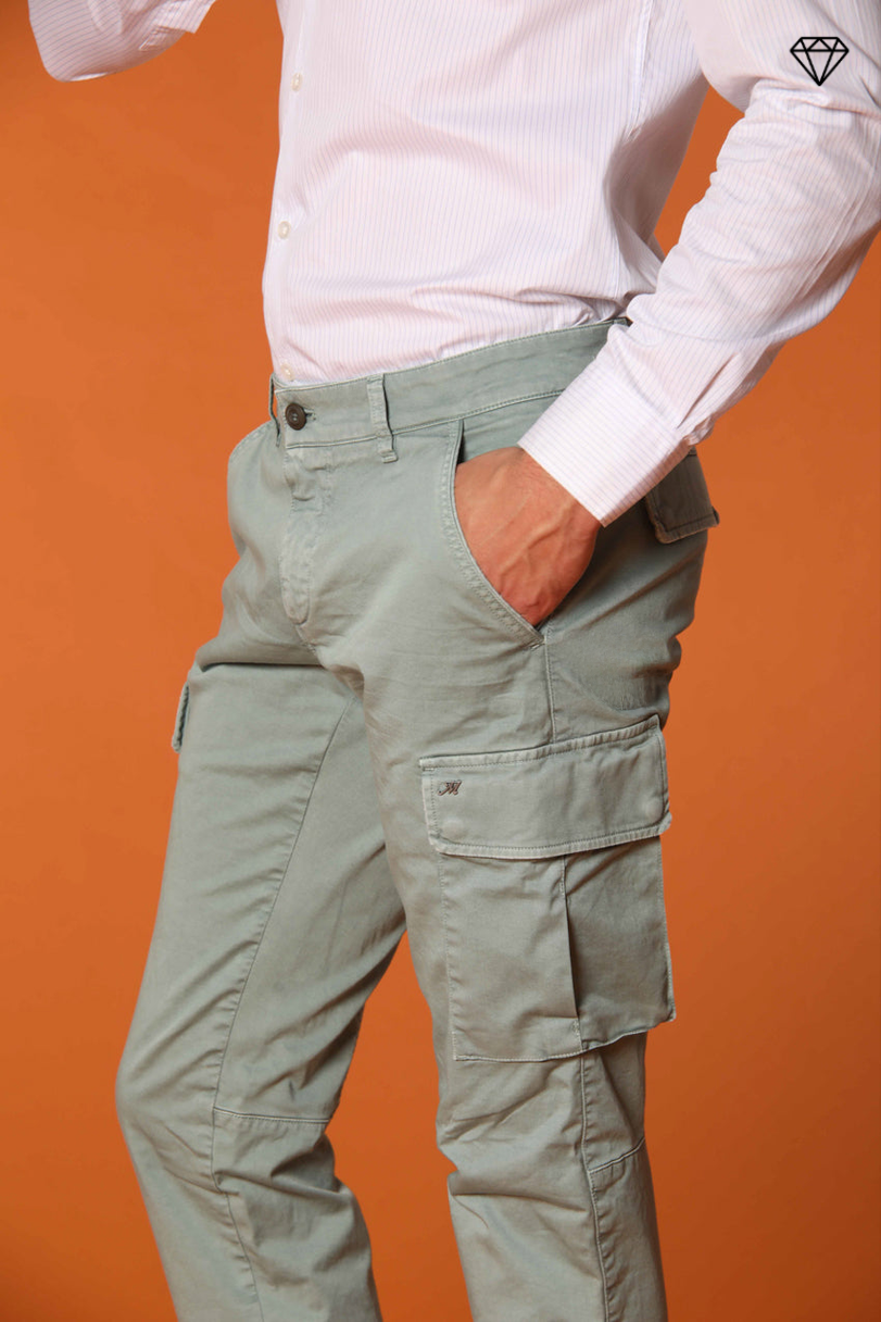Chile pantalone cargo uomo in raso stretch extra slim fit ①