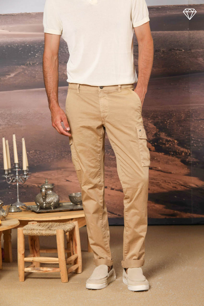 Chile pantalone cargo uomo in raso stretch extra slim fit ①