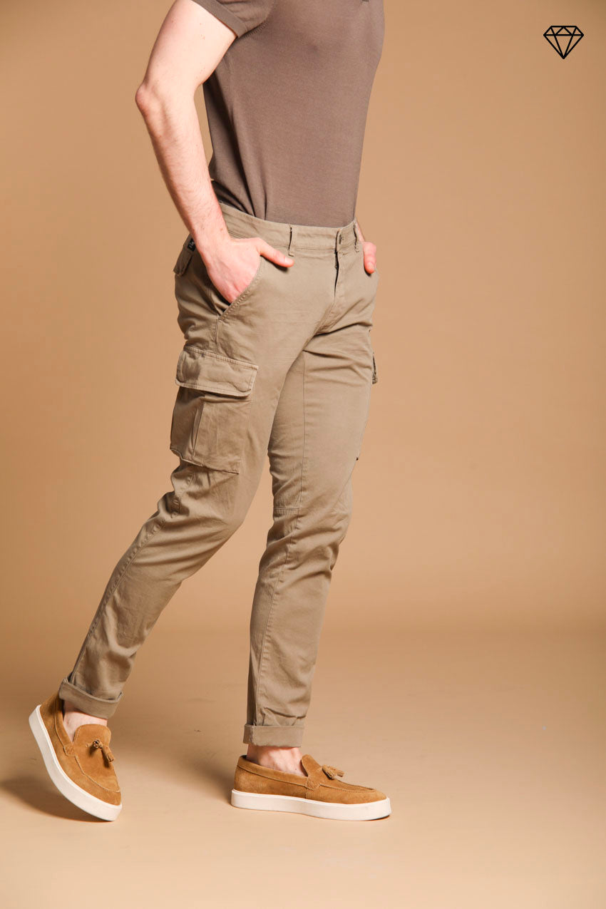 Chile pantalone cargo uomo in raso stretch extra slim fit ①