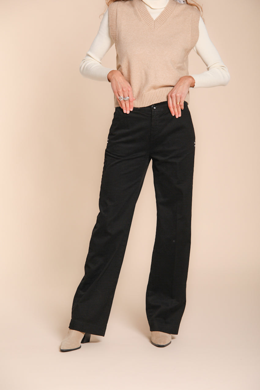 Foto 1 New York Straight pantalone chino donna in gabardina straight fit