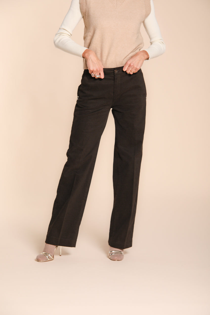 Foto 1 New York Straight pantalone chino donna in gabardina straight fit