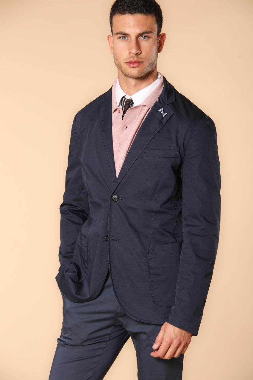 Da Vinci travel blazer homme en satin technique stretch travel avec détails