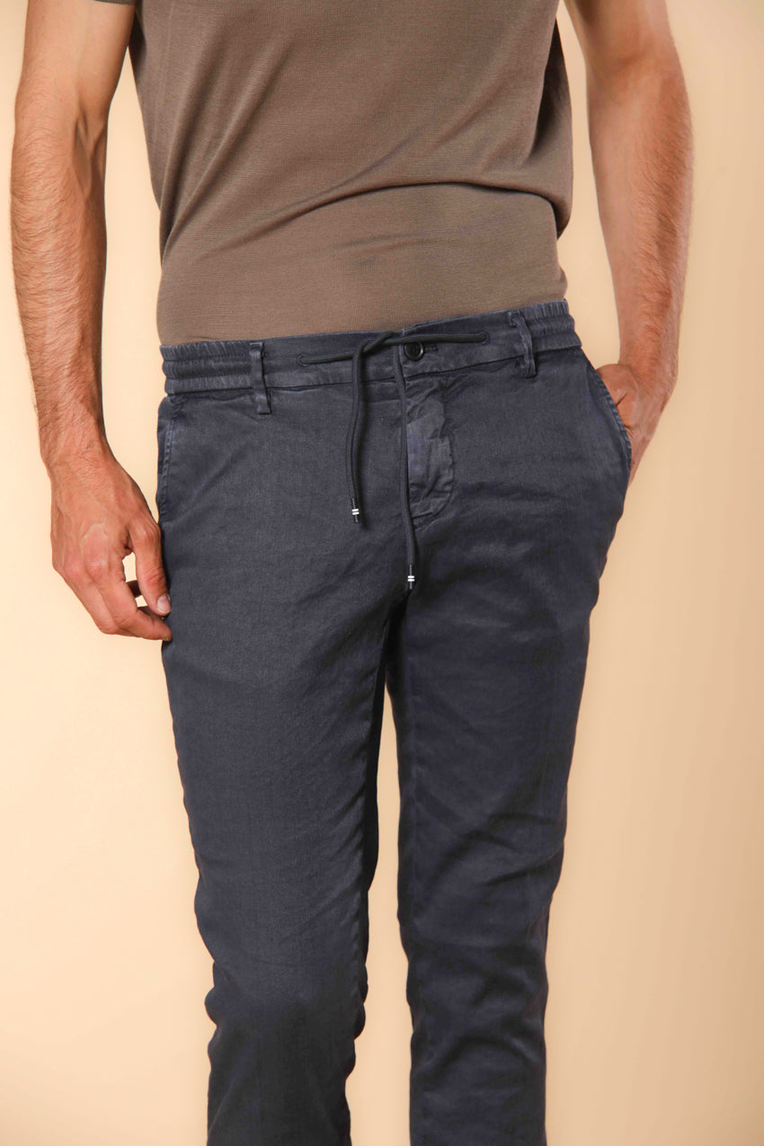 Milano Jogger pantalon homme en twill de lin et coton Extra Slim Fit