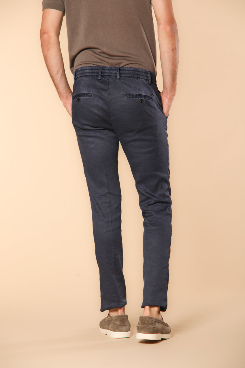 Milano Jogger pantalon homme en twill de lin et coton Extra Slim Fit