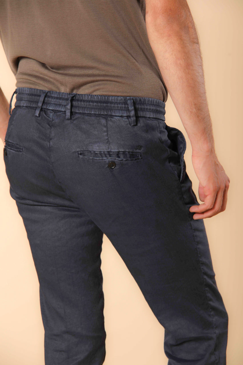 Milano Jogger pantalon homme en twill de lin et coton Extra Slim Fit