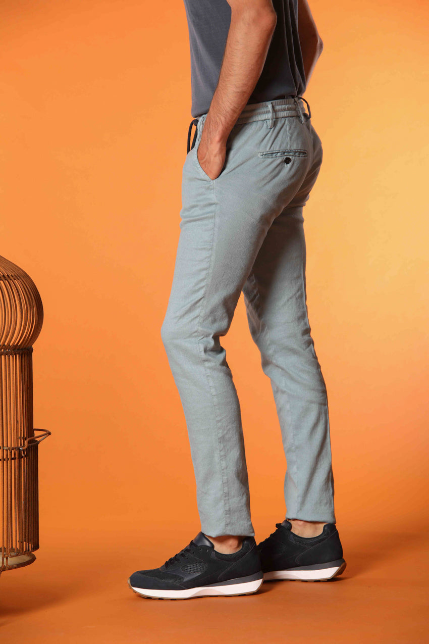 Milano Jogger pantalon homme en twill de lin et coton Extra Slim Fit
