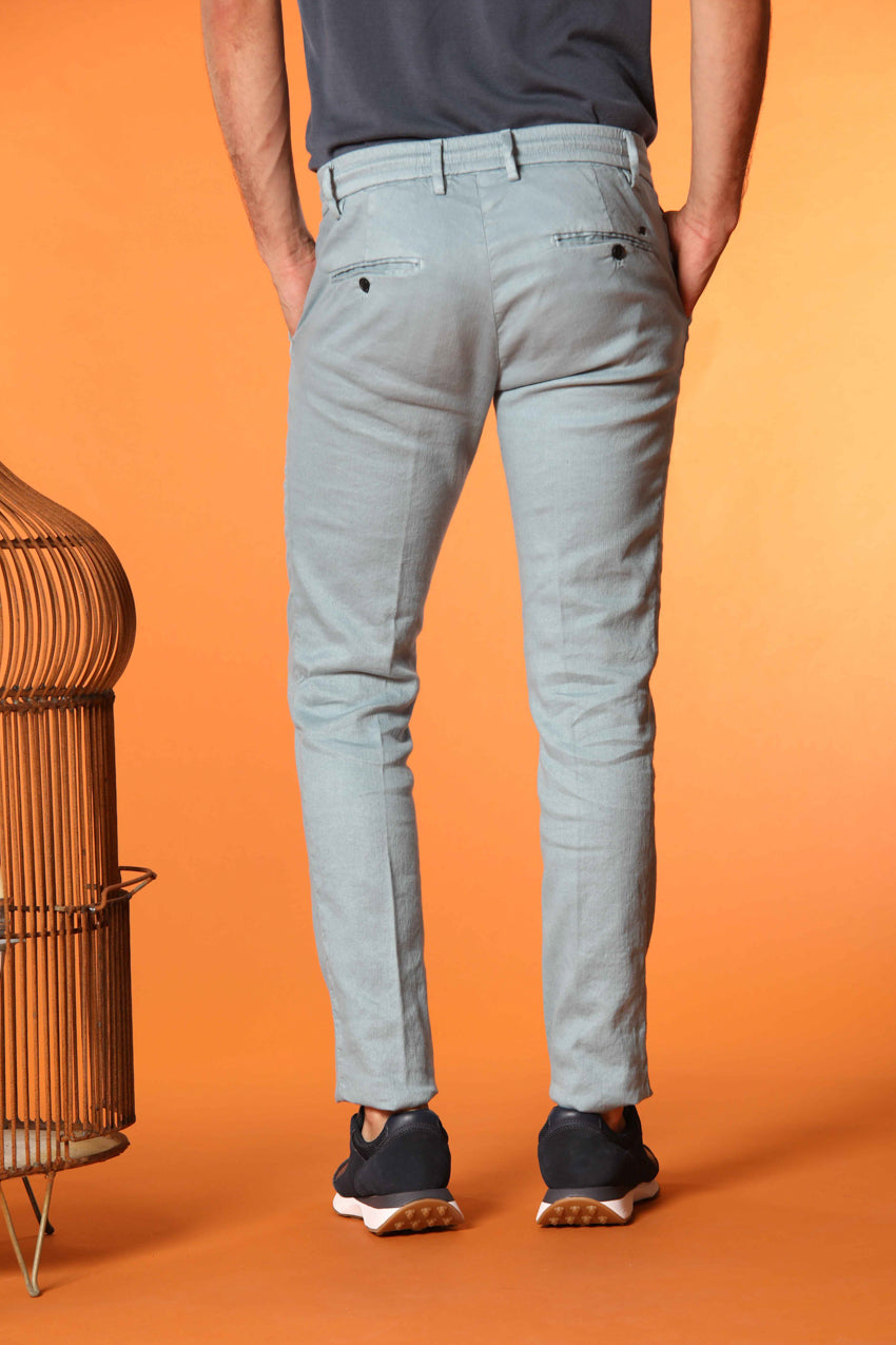 Milano Jogger pantalon homme en twill de lin et coton Extra Slim Fit