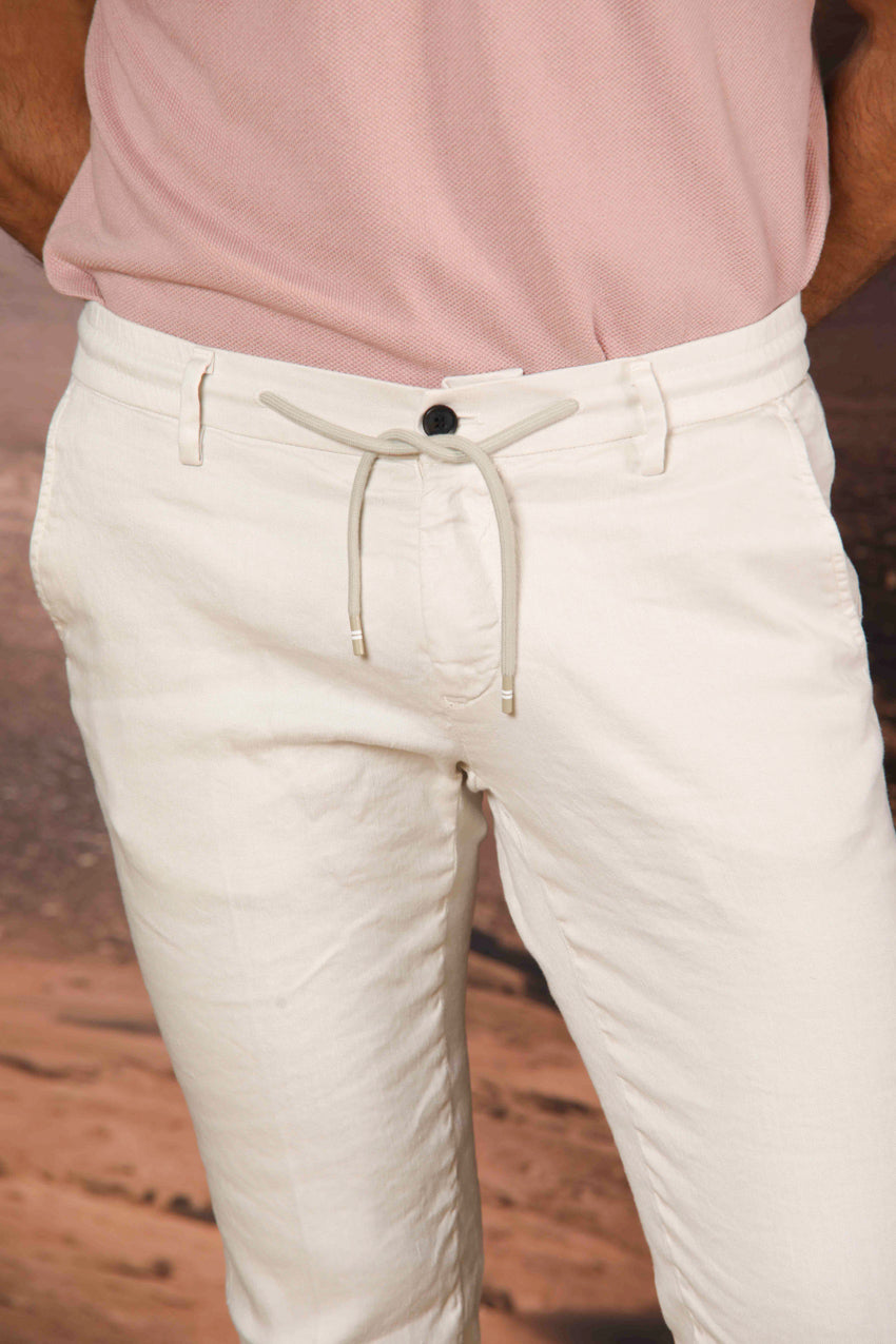 Milano Jogger pantalon homme en twill de lin et coton Extra Slim Fit
