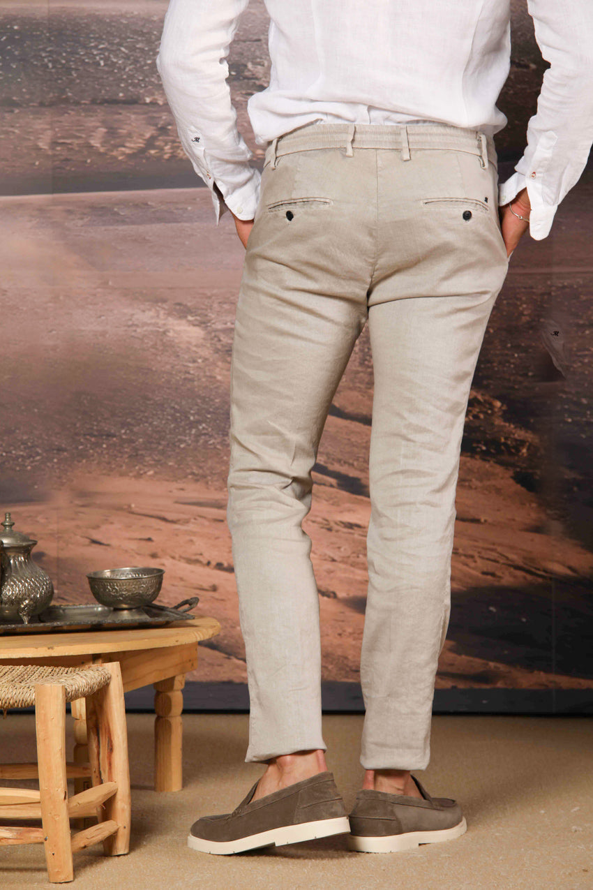 Milano Jogger pantalon homme en twill de lin et coton Extra Slim Fit