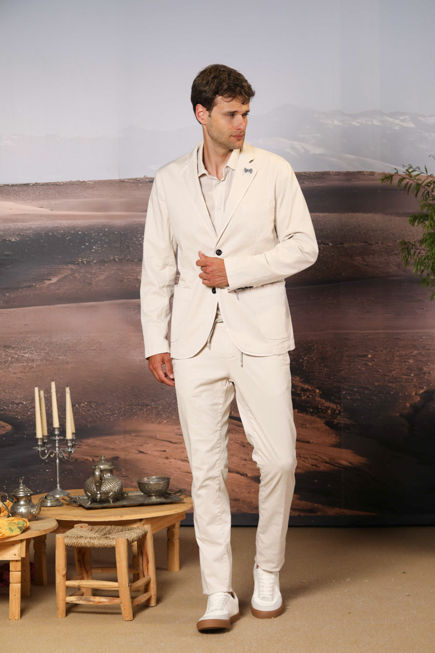 Milano Jogger pantalon chino jogger homme en coton et tencel Extra Slim Fit