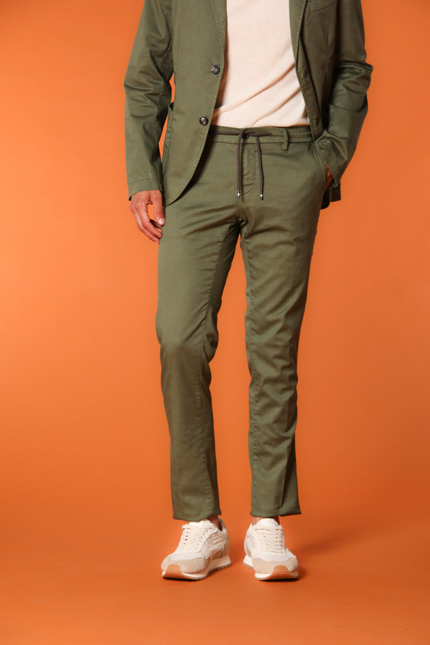 Milano Jogger pantalon chino jogger homme en coton et tencel Extra Slim Fit