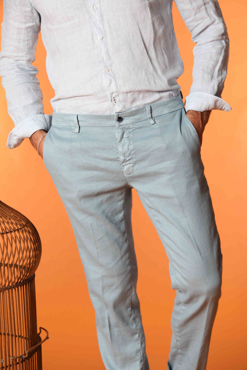 New York men's chino pants in linen and cotton twill regular fit