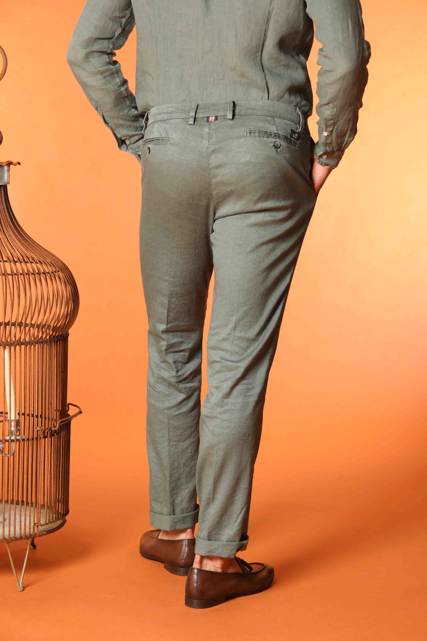 New York men's chino pants in linen and cotton twill regular fit