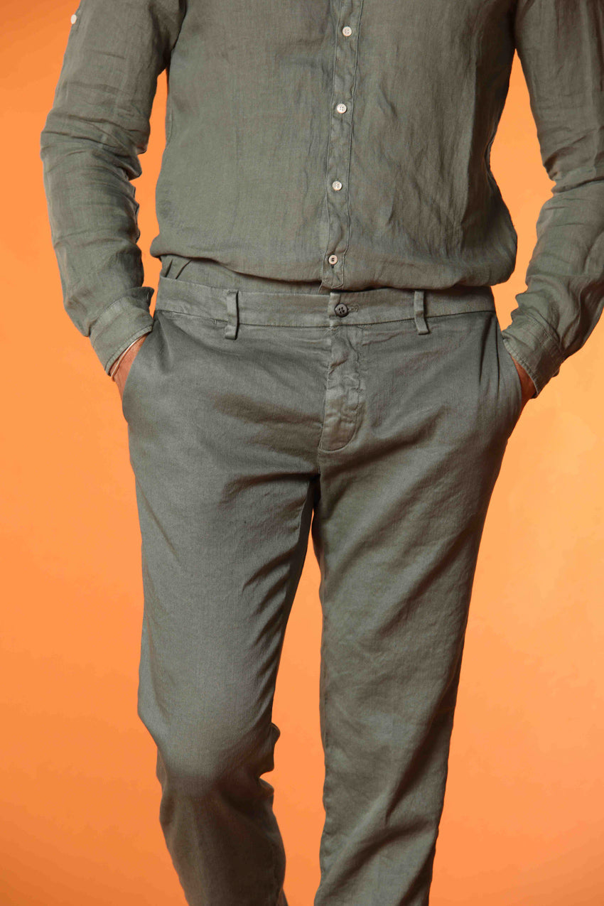 New York men's chino pants in linen and cotton twill regular fit