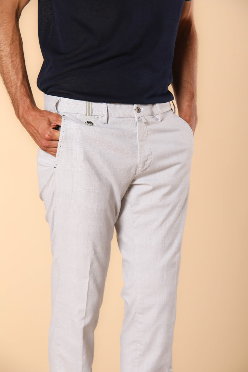 Torino Prestige pantalon chino homme en coton et lyocell avec motif prince-de-galles mouliné Slim fit