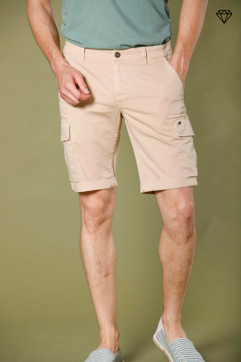 Chile bermuda cargo uomo in raso stretch slim fit ①