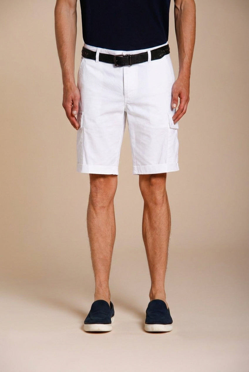 Chile Bermuda cargo homme en satin stretch slim fit ①