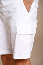 Chile Bermuda cargo homme en satin stretch slim fit ①