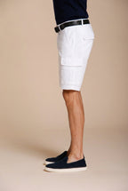 Chile Bermuda cargo homme en satin stretch slim fit ①