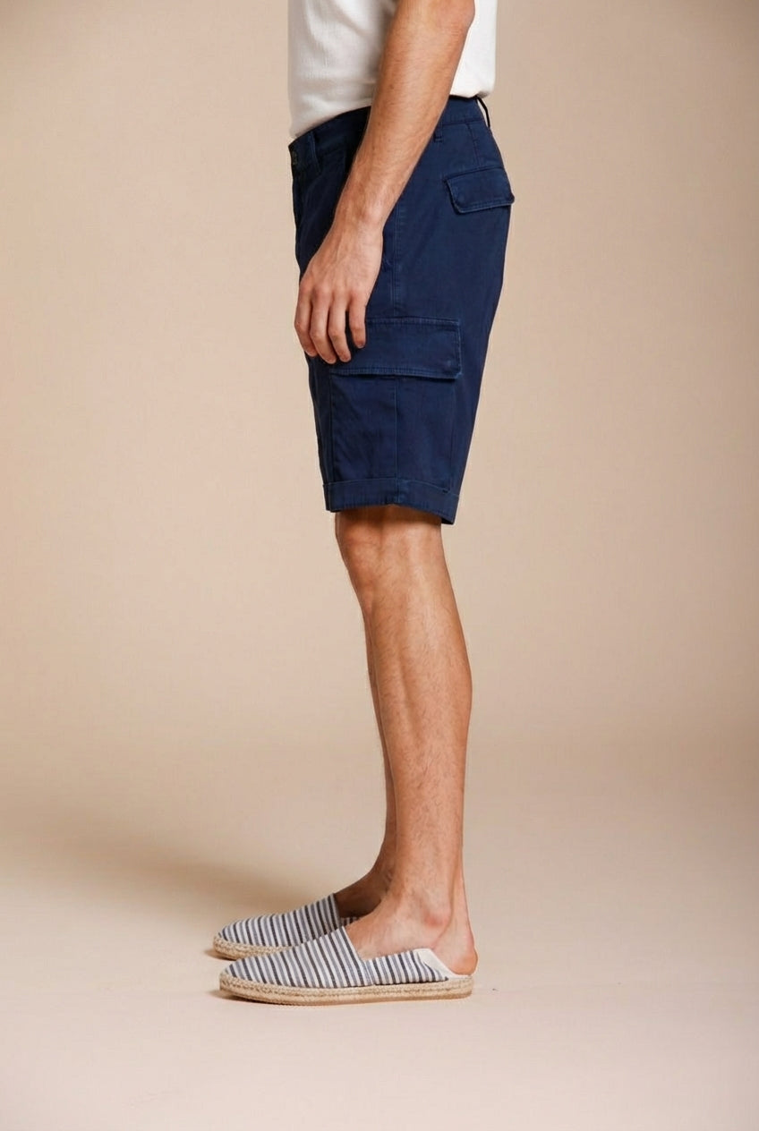 Chile bermuda cargo uomo in raso stretch slim fit  ①