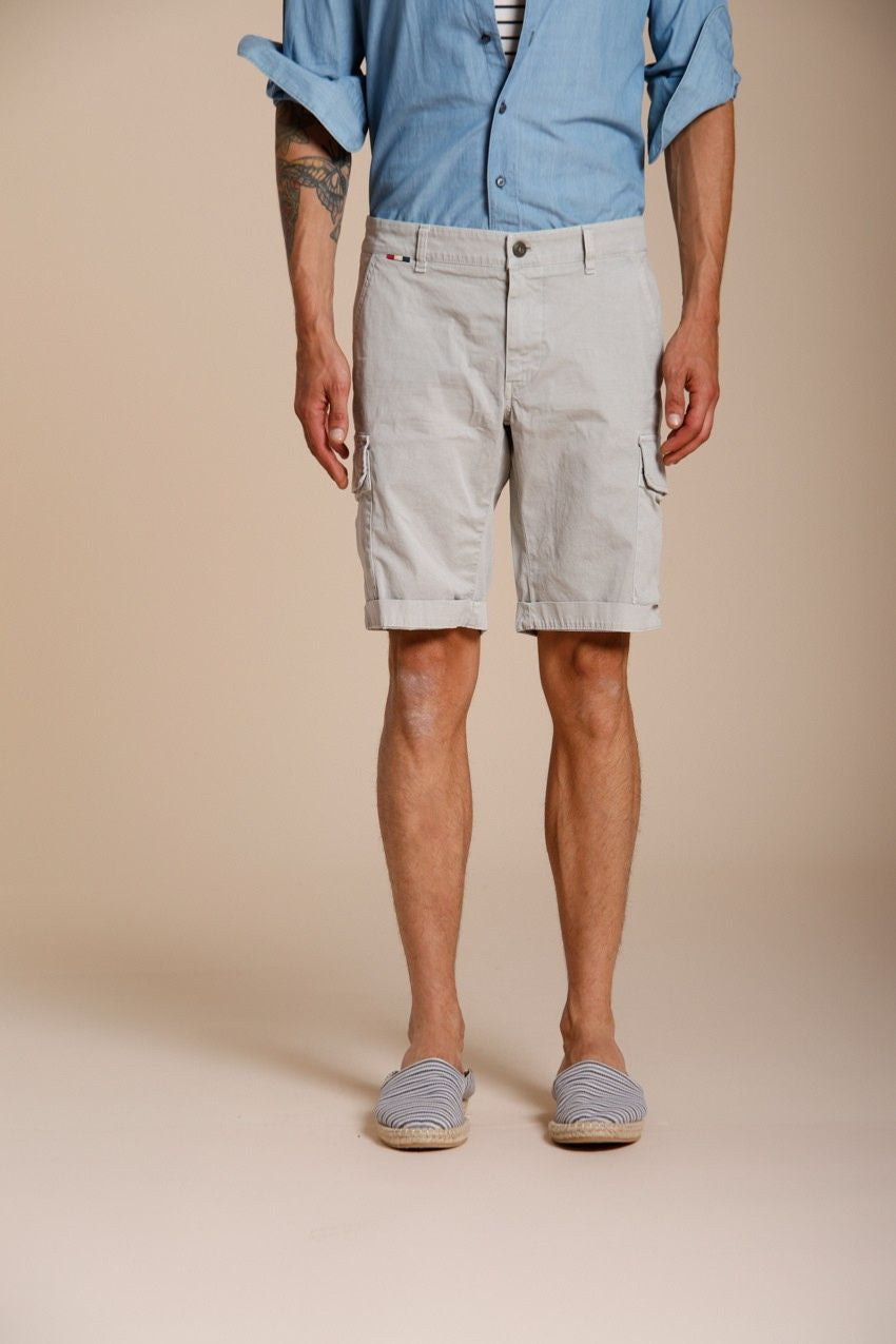 Chile bermuda cargo homme en satin stretch slim fit ①