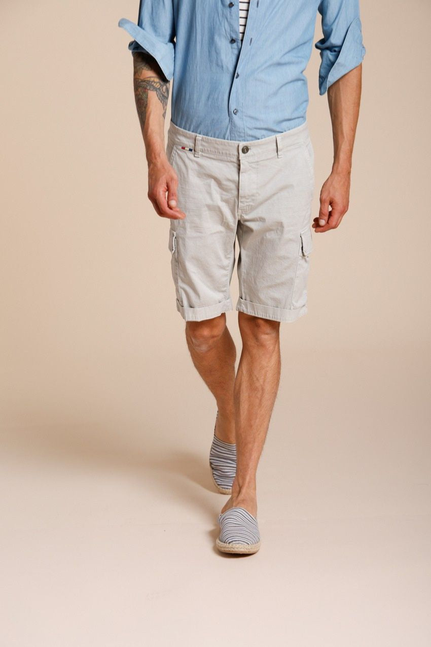 Chile bermuda cargo homme en satin stretch slim fit ①