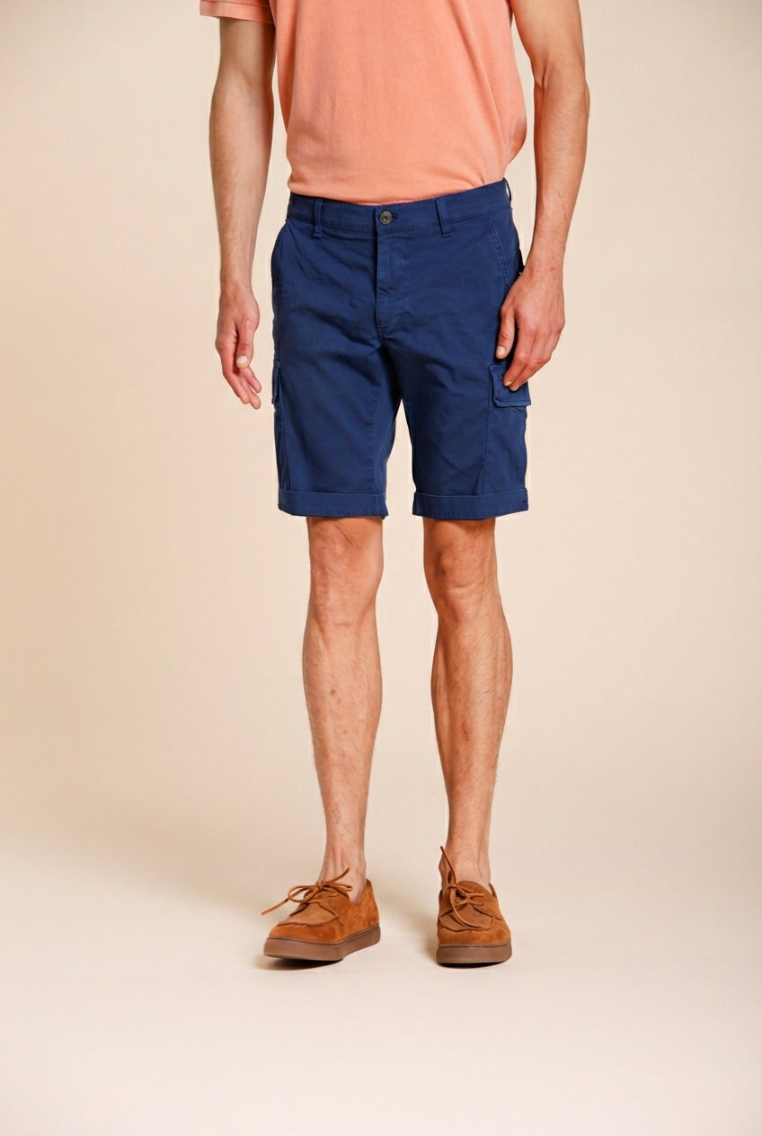 Chile bermuda cargo uomo in raso stretch slim fit ①