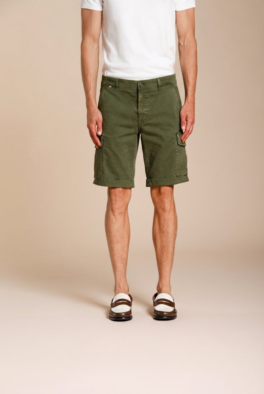 Chile bermuda cargo homme en satin stretch slim fit ①