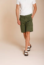 Chile bermuda cargo homme en satin stretch slim fit ①