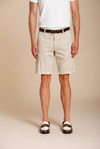 Chile bermuda cargo homme en satin stretch slim fit ①