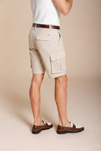 Chile bermuda cargo homme en satin stretch slim fit ①