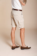 Chile bermuda cargo homme en satin stretch slim fit ①