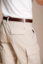 Chile bermuda cargo homme en satin stretch slim fit ①