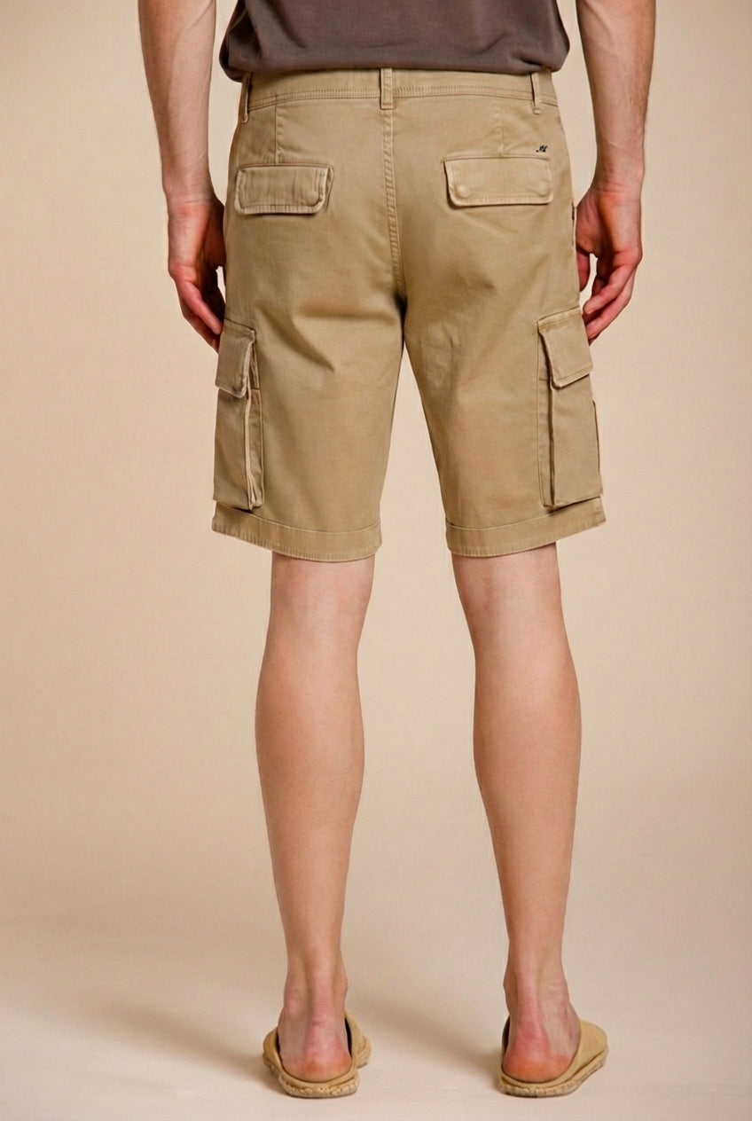 Chile bermuda cargo homme en satin stretch slim fit ①