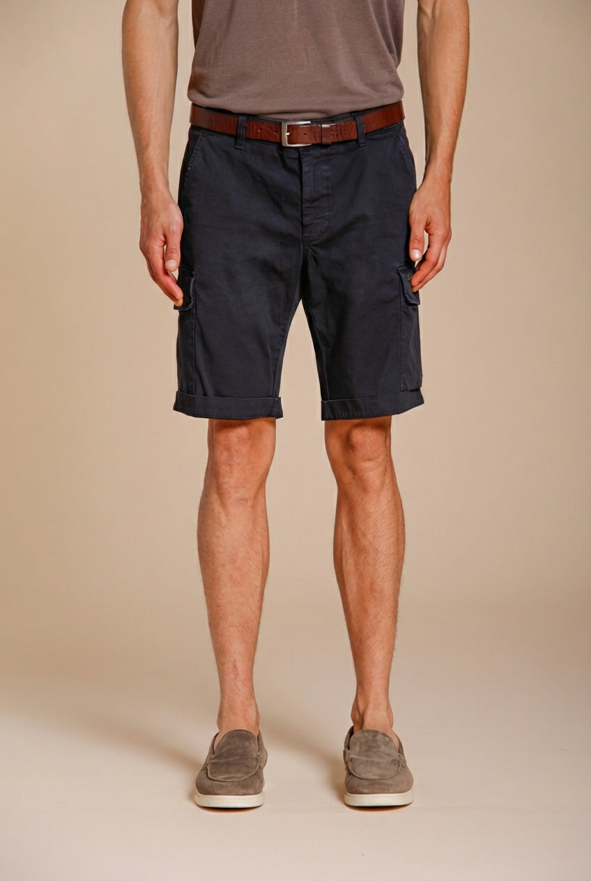 Chile bermuda cargo homme en satin stretch slim fit ①