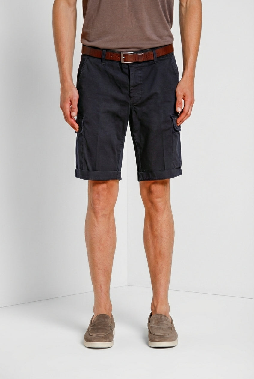 Chile bermuda cargo uomo in raso stretch slim fit ①