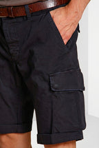 Chile bermuda cargo uomo in raso stretch slim fit ①