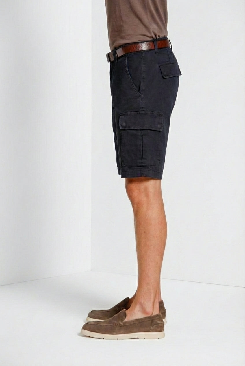 Chile bermuda cargo uomo in raso stretch slim fit ①