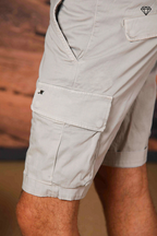 Chile men's cargo bermuda shorts in stretch satin slim fit ①