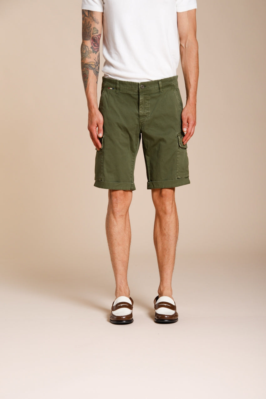 Chile bermuda cargo homme en satin stretch slim fit ①