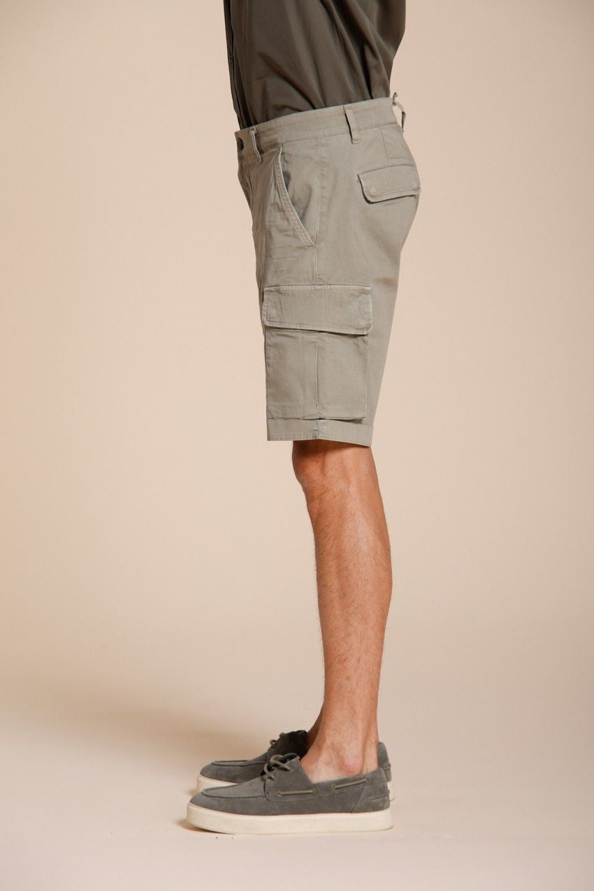 Chile bermuda cargo homme en satin stretch slim fit ①