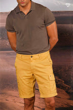 Chile men's cargo bermuda shorts in stretch satin slim fit ①