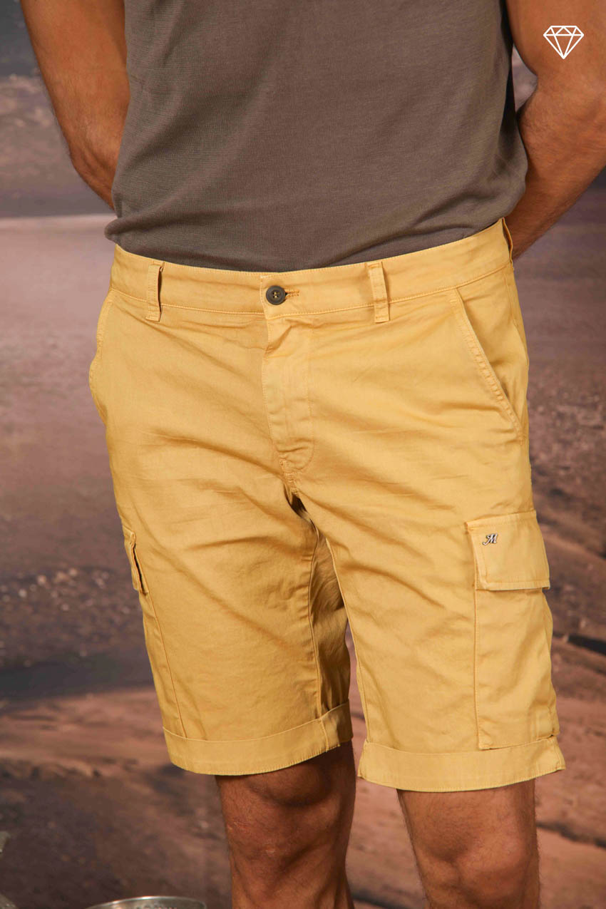 Chile men's cargo bermuda shorts in stretch satin slim fit ①