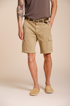 Chile bermuda cargo homme en satin stretch slim fit ①