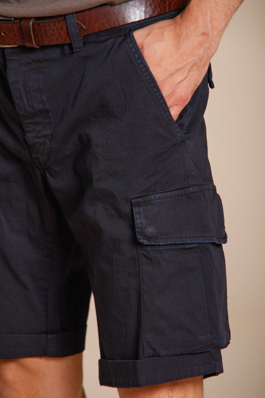 Chile bermuda cargo homme en satin stretch slim fit ①