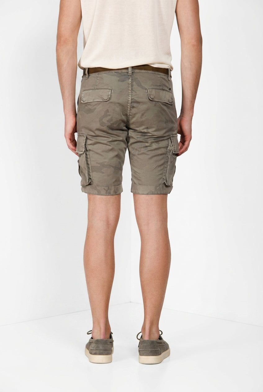 Chile bermuda cargo homme en twill imprimé camouflage slim fit ①