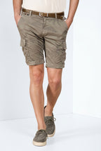 Chile bermuda cargo homme en twill imprimé camouflage slim fit ①